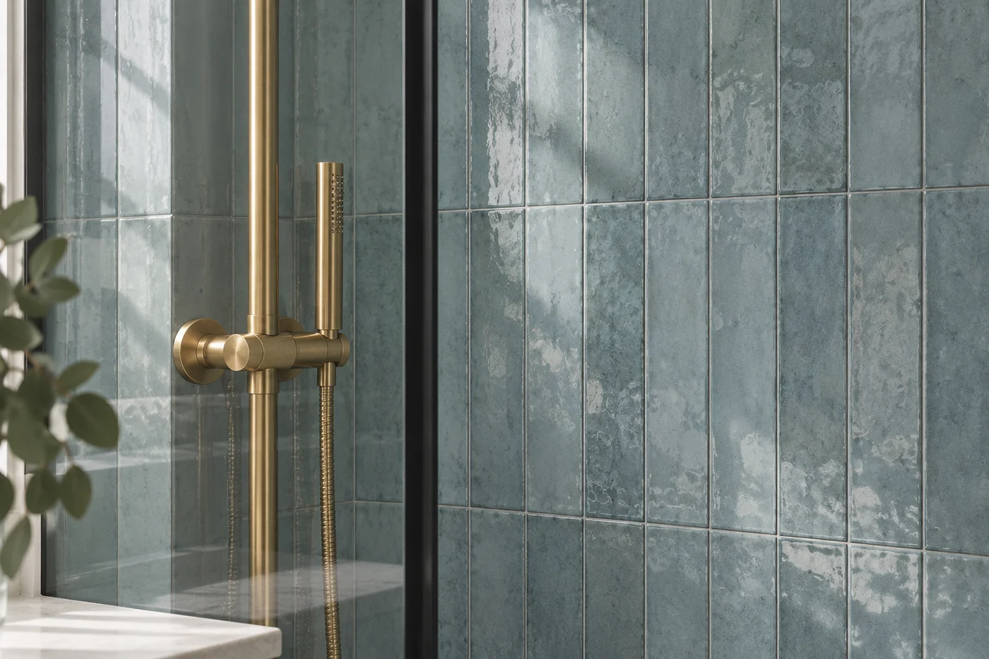 AI editorial illustration of tile and brass based on HKB-owned photography